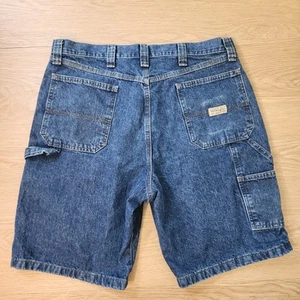 Wrangler Carpenter Shorts Mens 36 Authentic Workwear Medium Wash Utility Y2K - Picture 1 of 8