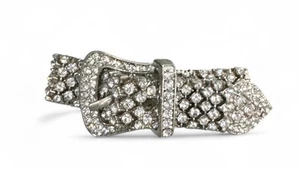 Western Bling Damen Armband Kristall Schnalle Silber Stretch und schön #1 - Bild 1 von 9