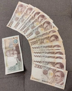 LOTTO 21 BANCONOTE DA 2000 LIRE MARCONI E GALILEI - Foto 1 di 3