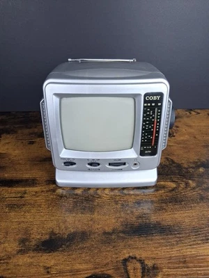 Coby CX-TV1 5" Analog Portable CRT Television TV with AM/FM Radio RCA Inputs  - Image 1 of 4