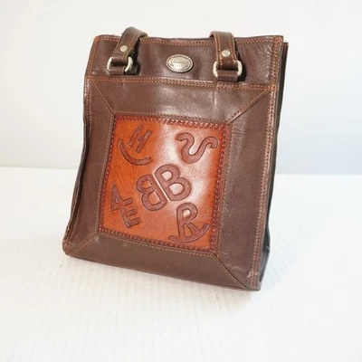 Bolso de Mano American West Cuero Marrón Marca Patchwork Estilo Western Southwestrn Foto 1 de 4
