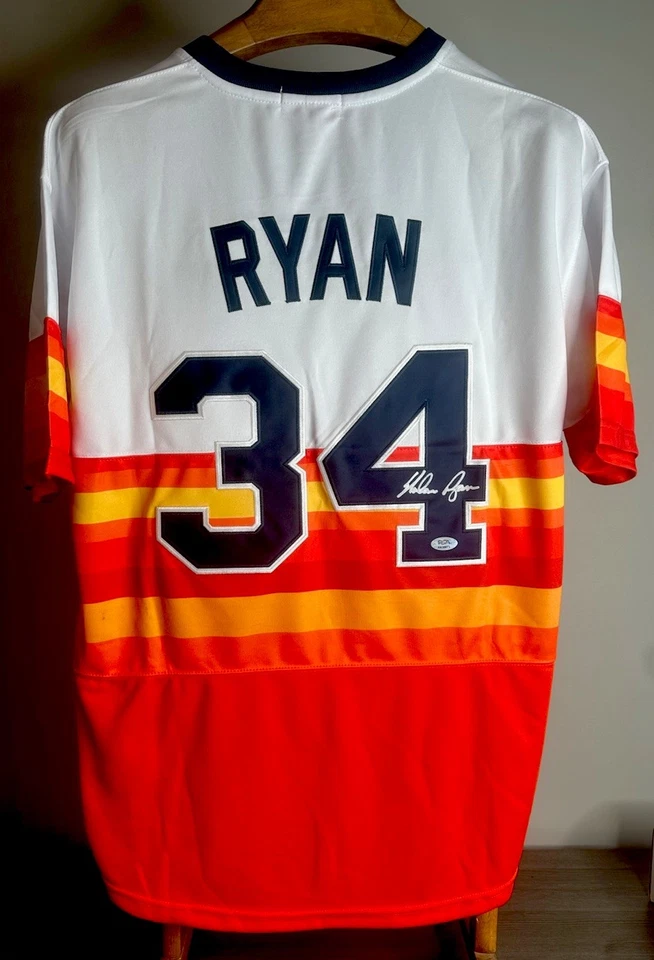 Nolan Ryan Signed Astros Mitchell & Ness Authentic Jersey (PSA) - Image 1 of 4