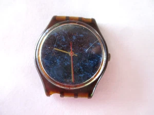 VINTAGE 1987 SWATCH LAZULI GENTS WATCH GF101 NOT WORKING NEEDS BAND/REPAIR AS-IS - Picture 1 of 9