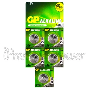 5 batterie alcaline GP A76 LR44 1,5 V AG13 303 357 V13GA L1154 SR44 - Foto 1 di 1