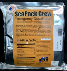 SeaPack Crew - Portable Emergency Desalinator 3 Pouches inside - EXPIRED 09/2020 - Picture 1 of 4
