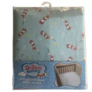 Dr. Seuss Nursery Fitted "Cat in the Hat" Crib Sheet New in Original Package NEW - Picture 1 of 9