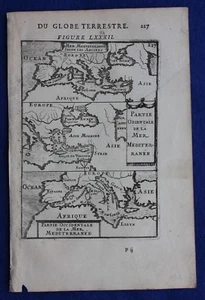 Original antike Landkarte MITTELMEER, EUROPA, NORDAFRIKA, A.M. Mallet, 1683  - Bild 1 von 3