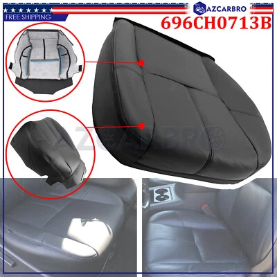Cubierta de asiento de cuero negra para GMC Yukon XL 1500 XL 2500 2007-2014 parte inferior del conductor Foto 1 de 4