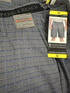 PEBBLE BEACH Uomo Vestito Dry-Luxe Comfort Flex Performance Pantaloncini Tg 32 Nuovo con etichette - Foto 1 di 7