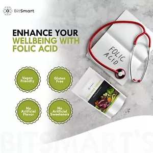 Folic Acid 400mcg | 180 Tablets Healthy Pregnancy Support Vitamin B9 Vegan | UK - Picture 1 of 8