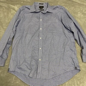 Black Brown 1826 Mens Egyptian Cotton Non-Iron Checks Dress Shirt 17.5 34 - Picture 1 of 5
