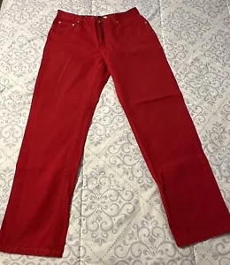 Vintage Tommy Hilfiger Red Jeans High Waisted Straight Women’s Sz 10 (33x30) - Picture 1 of 12