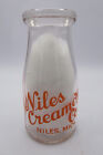 Niles Creamery Co, 1/2 Pt. Milk Bottle, Orange Pyro,  NILES MI, RMB Collectables