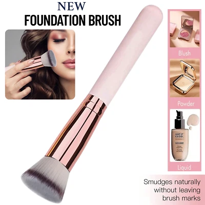 Top Flat Kabuki Foundation Brush Liquid Powder Blusher Buffing Make Up Brush