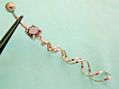 ANILLO COLGANTE PARA VIENTRE DIAMANTE NEGRO 100 % REAL 1,20 quilates, corte especial, certificado, probador de diapositivas Foto 1 de 4