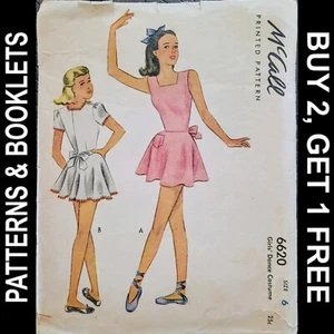 Vintage McCall's 1946 Girls' Dance Costume Pattern #6620 Size 6 CUT & COMPLETE - Picture 1 of 7