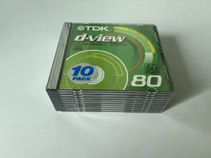 TDK CD-R D-View 10er Pack 80 Min Slim Jewel Cases Neu und Versiegelt Leer Discs - Bild 1 von 4