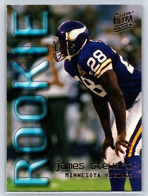 1995 Fleer Ultra Extra James Stewart  #445  Minnesota Vikings Rookie - Image 1 of 2