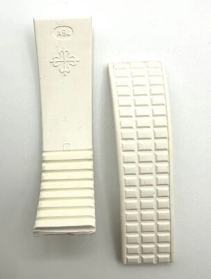 Correa de goma blanca Patek Philippe Aquanaut genuina de segunda mano 19 mm x 16 mm A84 Foto 1 de 4