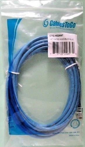 CAT 5E Network Cable Blue 14 ft 22697 QUANTITY DISCOUNTS #91z - Image 1 of 1