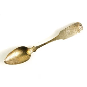 Antique Benedict & Squire 6.5" Coin Silver (active 1839-1845) Pointed Spoon - Picture 1 of 2