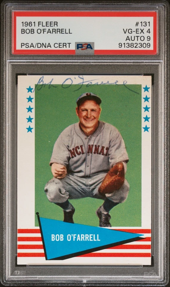 1961 Fleer #131 Bob O'Farrell SIGNED PSA 4 VG-EX / 9 Auto Auto (d. 1988) - Image 1 of 1