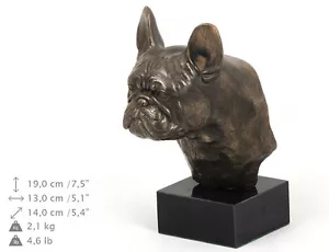 Französische Bulldogge, Hundemarmorstatue Büste, ArtDog, DE - Bild 1 von 4