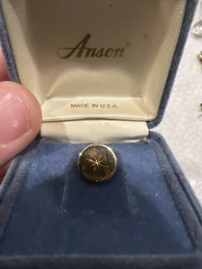 Vintage Mid Century Anson  Circle Etched 12K Gold Filled Tie Tack 715 - Picture 1 of 4