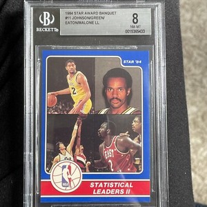 1984 Star Award Banquet #11 Magic Johnson/Moses Eaton RC BGS 8.0 Fresh Grade