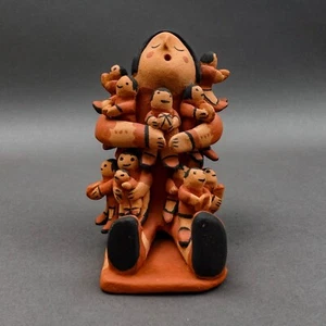 Jemez Pueblo MSJ Signed Vintage Storyteller 10 Children Pottery Sculpture Figure - Picture 1 of 7