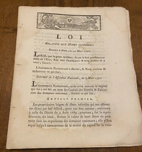 Révolution / Louis XVI / Dîmes Infeodées/ Toulouse,1791 - Picture 1 of 5