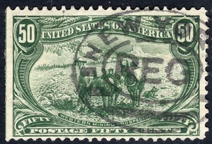 Scott 291, Beautiful Color, Beautiful NY Regitry Oval, Natural Straight Edge - Picture 1 of 3