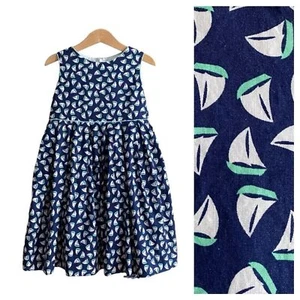 Anavini Blue White Sailboat Print Sleeveless Dress - Picture 1 of 10