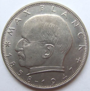 Coin Frg Max Planck 2 German Mark 1969 F Extremely fine / Brillant uncirculated - Picture 1 of 2