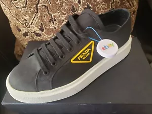 PRADA Makro gelb schwarz Nylon Sneaker hergestellt ITALIEN Herren 11-4E UK/12 US $ 990 - Bild 1 von 18