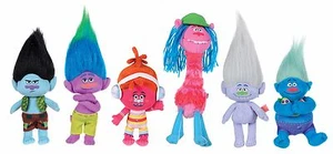 Dreamworks Trolls Plush 22cm/8.7' DJ Suki,Guy Diamond,Biggie,Branch,Creek,Cooper - Picture 1 of 7