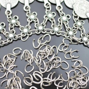 200 Offene ovale Biegeringe 8x6 mm (Ø 1,2 mm) Silber DIY Schmuck basteln Zubehör - Bild 1 von 7