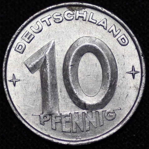 GERMANY - DEMOCRATIC REPUBLIC ~ 1953 A ~ 10 Pfennig ~ World Coin ☘️ W-#847 ☘️ Cover