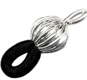 50 soportes para gafas 15x6,5 mm cordón elástico negro plateado cuentas corrugadas - Imagen 1 de 3