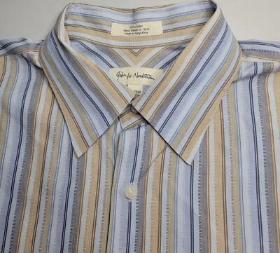 Рубашка мужская John W. Nordstrom с длинным рукавом в полоску на пуговицах размер XXL высокая XXLT - Изображение 1 из 2