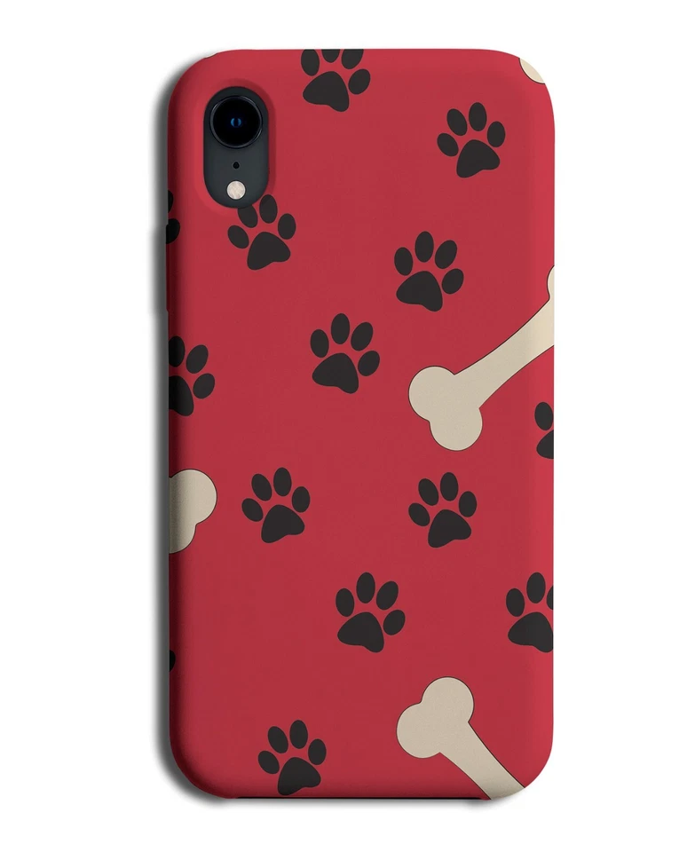 Red and Black Dog Paw Print Phone Case Cover Pattern Paws Marks Pet E727  — 第 1/1 张图片