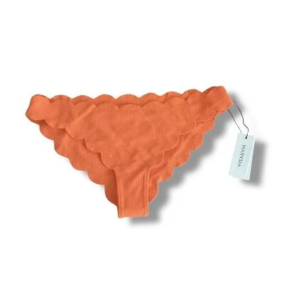 Marysia Swim Antibes Orange Scalloped Bikini Bottom NWT Size XS - Image 1 of 4