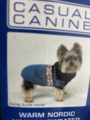 Casual Canine Large Dog Warm Nordic Hooded Wool Blend Washable Sweater. New - Image 1 of 4