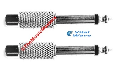 (2) 1/4 in Mono Plug (M) to Single (F) RCA Jack Audio Cable Cord Adapter VWLTW - Image 1 of 4