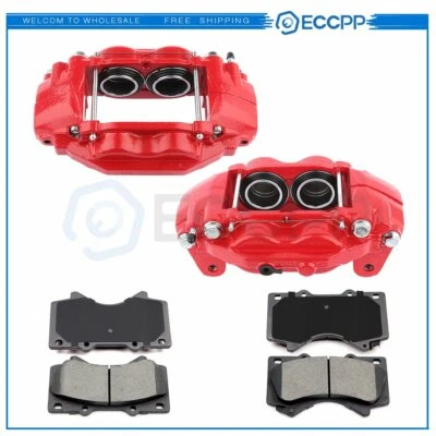 Front Brake Calipers Brake Pads Set 6Pcs New Kit For 2008-2018 Toyota Sequoia Foto 1 de 4