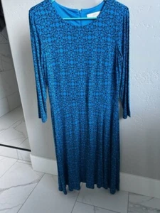 Ann Taylor Loft Midi Dress SIZE M 3/4 SLEEVES BEAUTIFUL COLOR MUST SEE - Picture 1 of 6