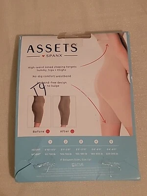 Короткие формирующие одежду Assets Spanx с высокой талией размер 4 180-220 фунтов обнаженные новые нераспакованные - Изображение 1 из 4