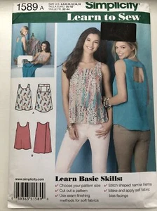 Simplicity Muster 1589 Misses Trägertops Größen US 4-16 Nähen lernen UNGESCHNITTEN - Bild 1 von 2