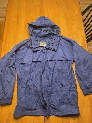 Vintage EMS Women’s Large Outdoors Hooded Jacket Coat Windbreaker Zip Blue - Image 1 of 4