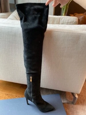 Botas de gamuza con tacón por encima de la rodilla Sergio Rossi talla 37 - EXCELENTE estado Foto 1 de 4